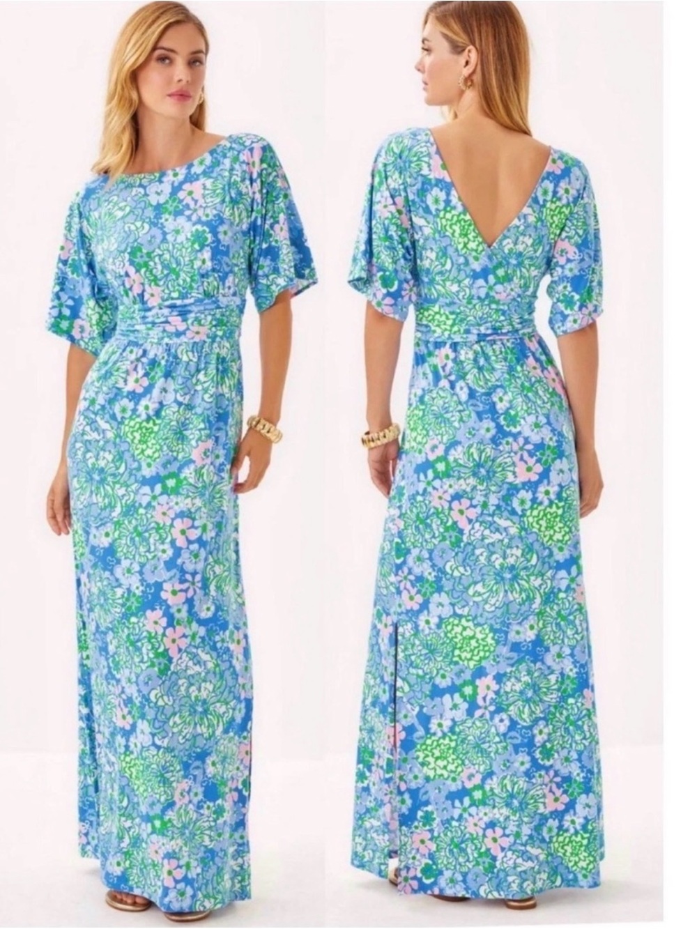 NWT Lilly Pulitzer Parigi Boat Neck Maxi Dress Size XS